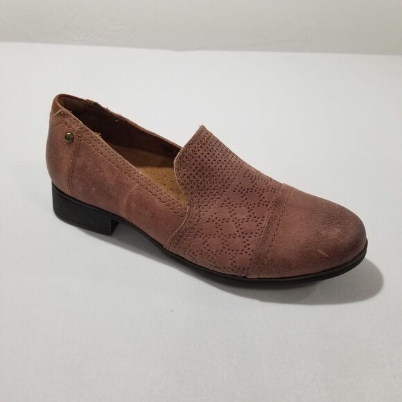 Rockport Shoes - Rockport Cobb Hill Shoes Womens 7 Crosbie Slip On Loafer CI6210 Burgundy Leather